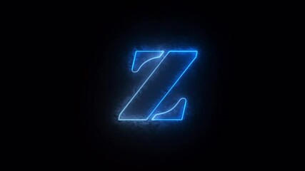 Aufkleber - Neon  Alphabet z with clipping path. Glowing Neon Letter or Alphabet Sign Illustration Background.