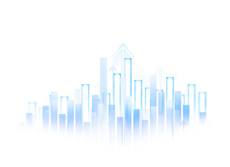 Leinwandbilder - Business growth graph chart PNG.Analyzing sales data and financial report.Financial marketing graph grow chart. Arrow up with graph corporate future growth plan.	