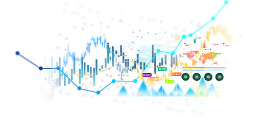 Leinwandbilder - PNG business graph chart.Analysis finance grow graph and market investment. Financial business plan,earnings,sale and strategy. Stock market chart, exchange financial growth diagram.	
