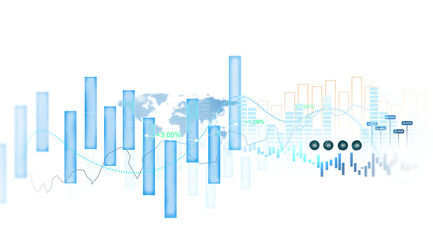 Leinwandbilder - Business growth graph chart PNG.Analyzing sales data and financial report.Financial marketing graph grow chart. Arrow up with graph corporate future growth plan.	