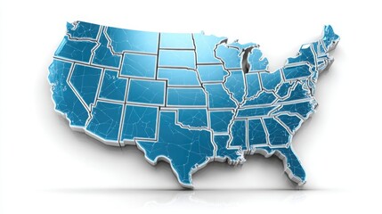 Poster - Ai-forecasted national prosperity score icon overlaid on a detailed map of the united states highlighting economic insights