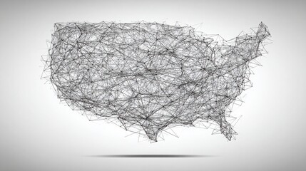 Poster - A detailed map of the united states highlighting key geographical features and political boundaries for clarity