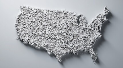 Poster - United states map highlighting a diverse crowd of people illustrating urban economic planning at a city level concept