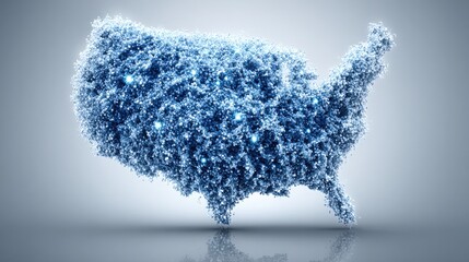 Poster - A detailed map of the united states illustrating economic policy concepts and their impact on society and regions