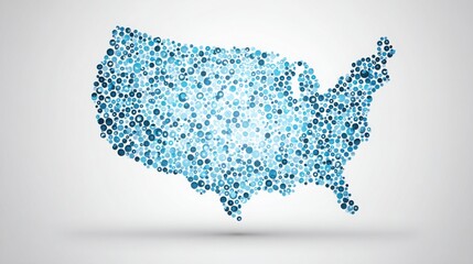 Poster - The united states displayed with circles representing savings rate dashboard concepts and economic insights