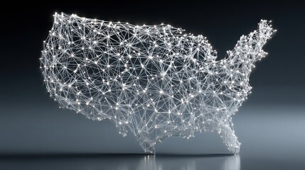 Poster - United states map illustrating blockchain tax compliance icon concept for secure economic practices and regulations