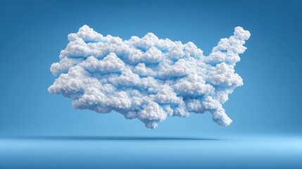 Poster - Cloud formed in the shape of the united states map representing economic models and distribution concepts