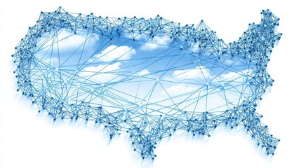 Poster - United states map representing economic education and correlation tools in a creative visual data presentation