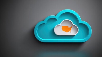 Poster - oklahoma state map formed by a cloud illustrating the concept of fintech adoption in a creative visu