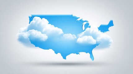 Poster - the united states formed as a cloud representing the housing economy and real estate market concept 