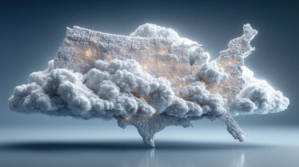 Poster - Cloud featuring a map of the united states for small and medium enterprises stimulus tracker in conceptual design