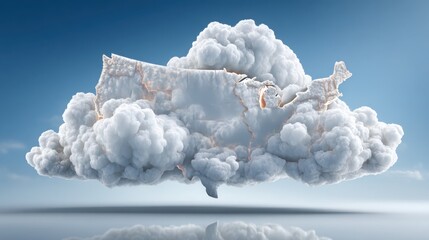 Poster - Cloud with reflection symbolizing global economic indicators in a conceptual design for economic analysis