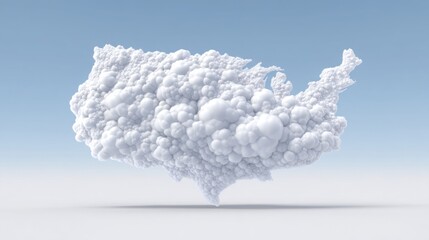 Poster - a soft white cloud forming the shape of a map of the united states for public debt planner icon conc