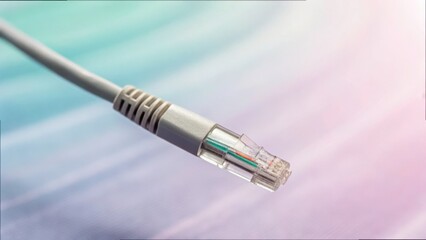 Fototapete - Fiber Interface Cable with Contrast Color Background and Soft Minima