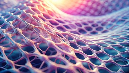 Fototapete - Soft Mesh Fiber Structure Illustrating Endothelial Growth Concepts
