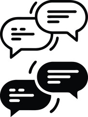 Poster - Minimalist Black Speech Bubbles Vector for Dialogue and Communication Illustration