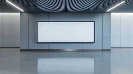 Aufkleber - Blank digital billboard illuminating modern airport terminal for advertising
