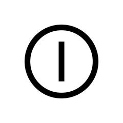Poster - Illustration of a black power symbol consisting of a vertical line inside of a black circle outline shape