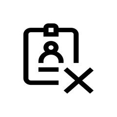 Poster - Illustration of a clipboard with a person icon and a line with a cross indicating removal or deletion of data