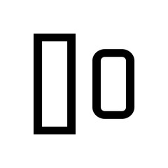 Poster - Illustration of two vertical rectangular shapes with one having rounded corners and black outlines on white