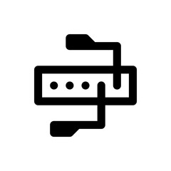 Poster - Illustration of a black secure folder icon with rounded edges and three dots indicating security measures
