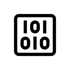Poster - Illustration of a rounded square containing two rows of binary code ones and zeros in black and white