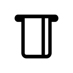 Poster - Black outline of a rectangular slot with a horizontal bar on top and a vertical line inside it