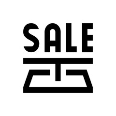 Poster - Black and white sale sign with geometric base design indicating a promotional event or discount offer today