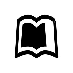 Poster - Illustration of an open book with black filled pages and a white outline on a white background view