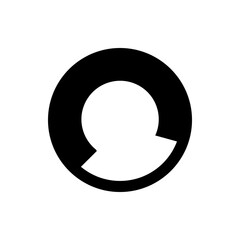 Poster - A black circular shape with a partial white circle offset inside creating a dynamic visual effect shape