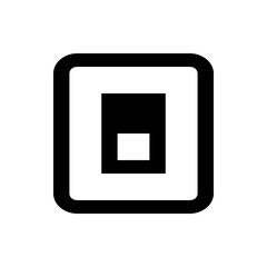 Poster - A black and white illustration of a rounded rectangle with a square and rectangle inside it design