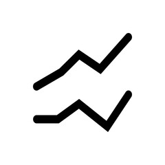 Poster - Two stylized black lines forming a zigzag pattern on a white background with a minimalist aesthetic design