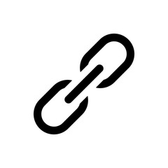 Poster - Illustration of a simple black chain link, diagonally oriented on a plain white background image view