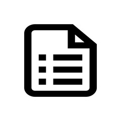 Poster - Illustration of a document with a folded corner and list items represented by lines and squares