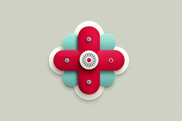 Aufkleber - Simple flat design of a medical cross morphing into a gift icon