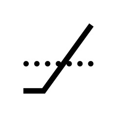 Poster - A black line going diagonally across the image with black dots aligned horizontally and a corner shape at bottom