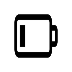 Poster - Illustration of a low battery icon with a black outline and a small amount of charge remaining visible