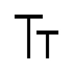 Poster - Two black letter t glyphs of different sizes arranged side by side on a white background simple design