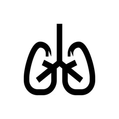 Poster - Stylized black lungs with trachea and bronchi on a white background in a minimalist design style