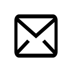Poster - A simple black and white illustration of a rectangular envelope with a stylized flap design on the front