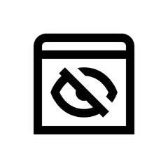 Poster - Illustration of a blocked eye icon within a square frame, suggesting privacy or restricted access, in black and white