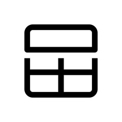 Poster - Illustration of a grid layout with a rectangular header and two cells below, all in bold black lines