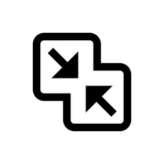Poster - Black outlined squares overlapping with arrows pointing inward and outward in a simple graphic design