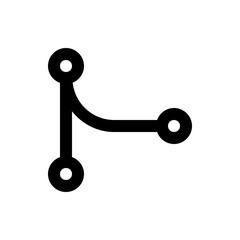 Poster - Illustration of a branching structure with three circular nodes connected by thick black lines on white background