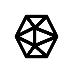 Poster - Geometric shape of a hexagon containing intersecting lines forming triangles inside the hexagon outline design
