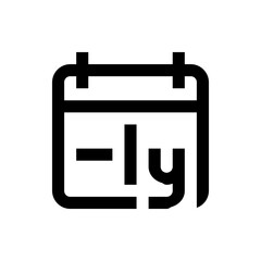 Poster - Illustration of a calendar icon with a horizontal line and the letters ly in bold black lines design