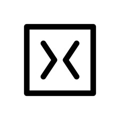 Poster - Black square outline containing two inward pointing arrows meeting in the middle in a simple illustration