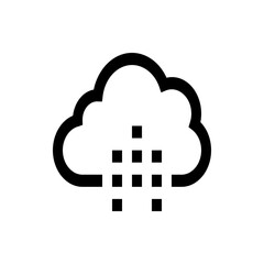 Poster - Black outline of a cloud with a grid of nine squares arranged in a triangle shape below it in the center
