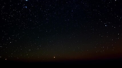 Wall Mural - vibrant starry night sky with numerous twinkling stars, a low horizon line, and a gradient of faint 