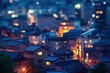 © Pixel Sculptor - Night cityscape of densely packed houses